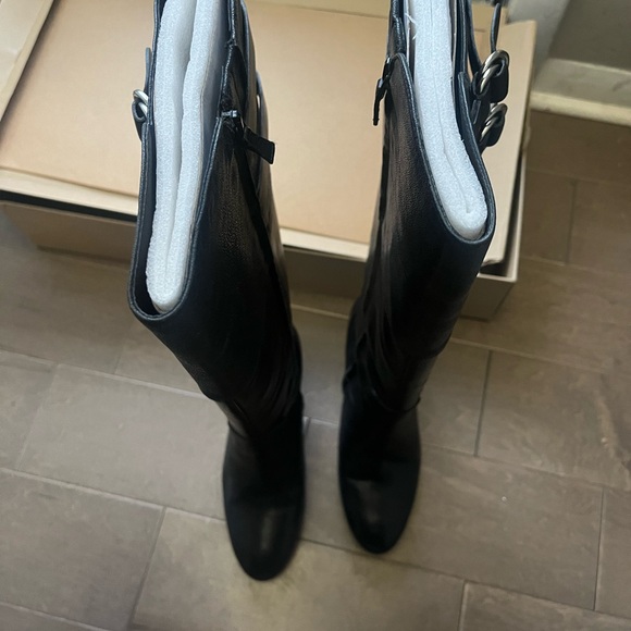 NWB Cole Haan Nike Air Technology Courtney Tall II Leather Boots Black Size 9.5 - Picture 9 of 11